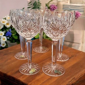Vintage Waterford Crystal Set Of 5 Lismore Hock Wine Glasses NEW! - Picture 1 of 14