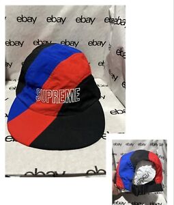 Supreme Strapback Hat Men's One Size Black Blue Red Diagonal Striped