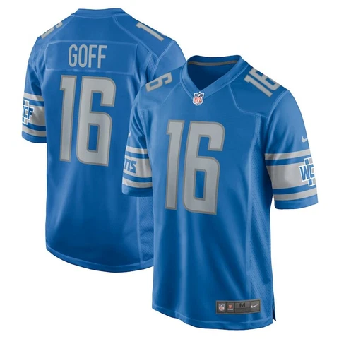 Detroit Lions Jared Goff #16 Nike Men's Blue Official NFL Player Game Jersey Cover
