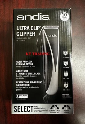 andis ULTRA CLIP 10-Piece ALL-AROUND HAIR CUTTING KIT Beard Mustache CLIPPER - Image 1 of 4