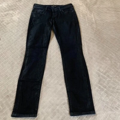 Lucky Brand Womens 0 Denim Coated Jeans Black Lolita Skinny Low Rise Stretch - Image 1 of 4