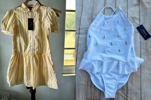 Polo Ralph Lauren Girl's 6 SWIMSUIT,DRESS NWT ALL OVER Polo Pony LOT OF 2 PCS N - Picture 1 of 14