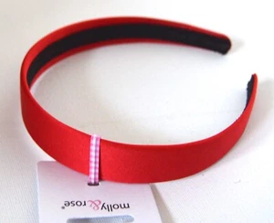NUEVO 2,5cm Tela Satinada Roja Aliceband Cabeza Volver a la Escuela Cabello Moda - Imagen 1 de 2