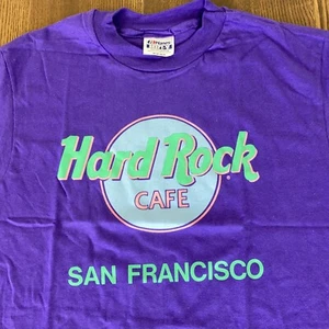 Hard Rock Cafe Mens M San Francisco Purple Vintage 90s Single Stitch Hanes Shirt - Picture 1 of 10