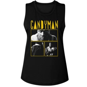 Candyman Scary Horror Movie Name Logo 3 Movie Pics Women's Muscle Tank T Shirt - Picture 1 of 3