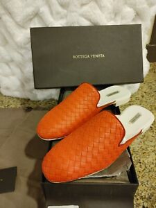 Bottega Veneta Fiandra leather Backless Loafer New Red Women's 38+ C US 8.5 Wide