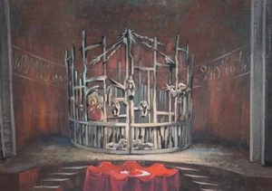 Vintage theatre scene dsign gouache painting - Picture 1 of 11