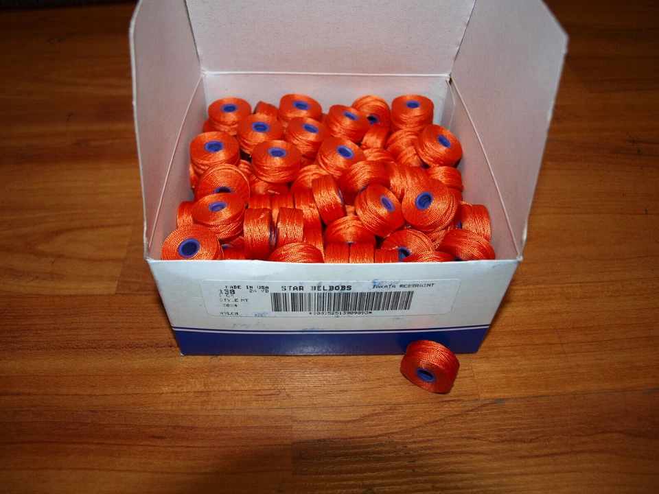 Prewound bobbins Coats 1 gross 144 pcs style M size 138 nylon made in USA  - Image 1 of 1