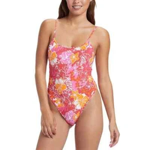 Roxy Womens Sea Spray Floral Print One-Piece Swimsuit Juniors XL Red - Picture 1 of 2