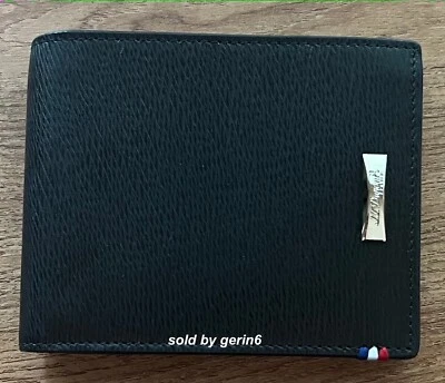 S.T. Dupont Credit Card Wallet Black Contraste Leather, Coins 180307, New In Box - image 1 of 4