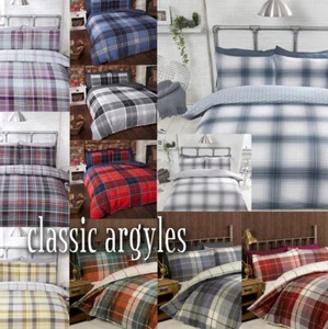 Tartan Check design Duvet Quilt Cover Bedding Set + Pillowcases - Picture 1 of 16