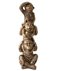 XXL groß Deko Figur Affe Äffchen Schimpanse 3er gold Dekoobjekt Skulptur Statue