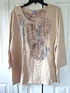 Top de punto con cuentas caramelo talla 1X para dama talla 1X nuevo con etiquetas - Imagen 1 de 2