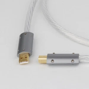 Cable USB HIFI plateado DAC datos A-B digital AB audio puerto A a B para amplificador - Imagen 1 de 10