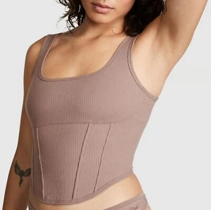 Victoria's Secret PINK The Cinched ungefüttertes Korsett-Top Gr. S Iced Coffee - Bild 1 von 8