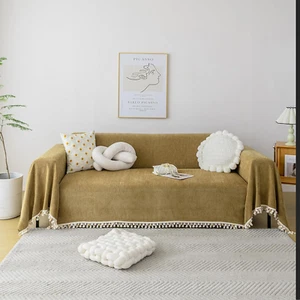 Boho Mustard Yellow Sofa Cover for Dogs Couch Throw Cover Brown Dog Couch Covers - Picture 1 of 7