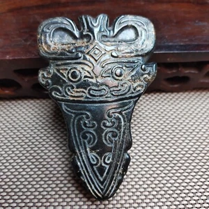 Ancient Chinese hongshan culture the old carved,Black nice jade statue 3288 - Picture 1 of 8
