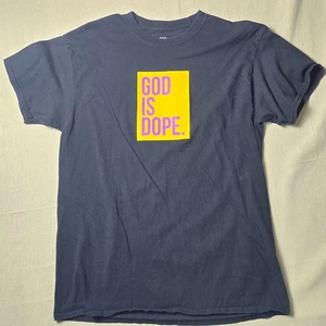 God Is Dope Kobe Bryant Mamba #24 T-Shirt Men's Size L Black Yellow Purple Laker - Picture 1 of 13