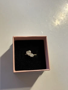 Pandora Double Heart Sparkling Ring (Size 52) - 14k gold plated. - Picture 1 of 5