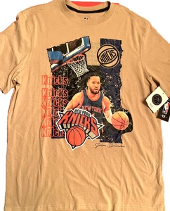 NY KNICKS SHIRT XL JALEN BRUNSON NBA BASKETBALL KHAKI COLOR TEE - Picture 1 of 7