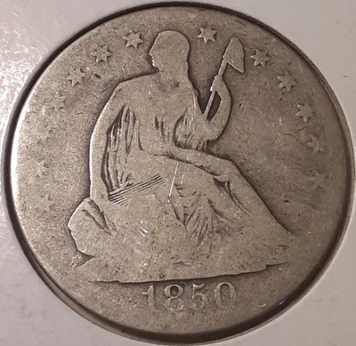 Medio dólar libertad sentada 1850-O con flechas 50c Nueva Orleans como nuevo (#30r-12894/RBD) Foto 1 de 3