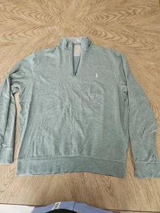Polo Ralph Lauren Pullover Boys Large Gray Quarter Zip Sweater Collar Casual - Picture 1 of 9