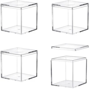 Acrylic Box Large Clear Display Boxes with Lid Transparent Square Cube Acryli... - Picture 1 of 8