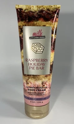 Bath & Body Works Milk Bar RASPBERRY HOLIDAY PIE BAR Body Cream 8oz NEW - Image 1 of 3