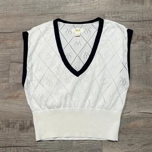 Maeve Anthropologie Sweater Vest Size Small Academia Tennis Prep Ladybug Argyle - Picture 1 of 7