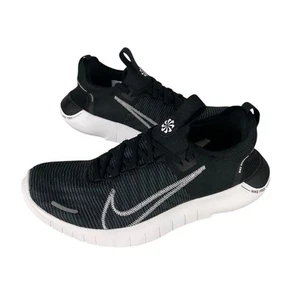 NEW Nike Free Run Flyknit Next Nature Running Shoes Black White Mens Sz 9 FB1276 - Picture 1 of 11