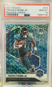 2021 Mosaic Choice Peacock 🦚 Travis Etienne RC PSA 10 💎 - Jacksonville Jaguars - Picture 1 of 2