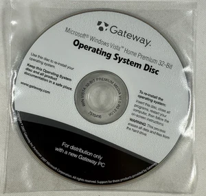 GATEWAY WINDOWS VISTA HOME PREMIUM 32 Operating System Disc 7515416 - SEALED - Picture 1 of 2