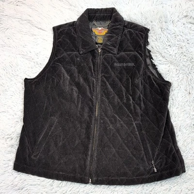 Chaleco Harley Davidson para mujer XL negro suave acolchado bolsillos con cremallera motocicleta  Foto 1 de 4