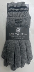 Warm gefütterte Herrenhandschuhe ~ Größe Medium/Large ~ grau ~ Best Mountain France neu mit Etikett - Bild 1 von 2
