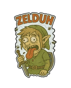 Zelduh Zelda Divertido Retro Parodia Personalizado Vinilo Troquelado Pegatina 3.5x2.5 - Imagen 1 de 1