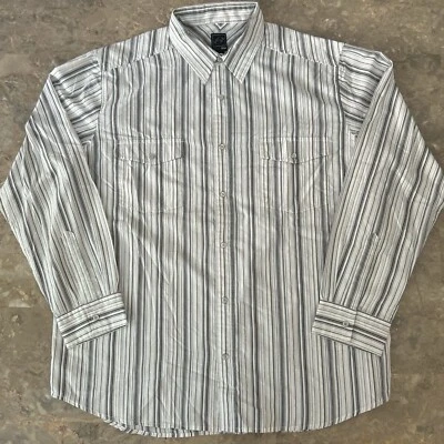 Camisa vintage años 90 ancla azul a rayas abotonada XL tejida cuello punta Foto 1 de 3