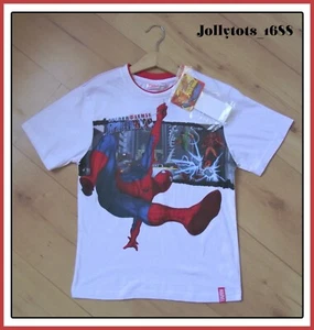 Boys Marvel Spiderman T-Shirt White Cotton Character Top Tee 10 Years NEW - Bild 1 von 3