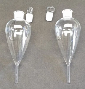 2 x Kimble Kimax Goetz Centrifuge Tube 100ml 45220-100 Pear Shaped Graduated - Photo 1 sur 4