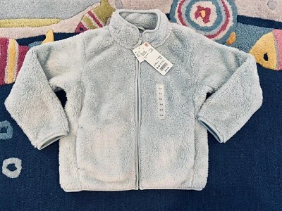 NUEVA Chaqueta Uniqlo Niñas 5-6 Azul Claro Hilo Esponjoso Peluche Polar Cremallera Completa Nueva con Etiquetas Foto 1 de 4