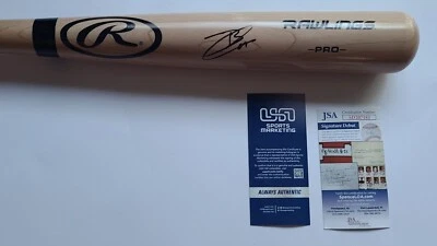 Jackson Chourio Signed Auto 33” Rawlings Baseball Bat USA SM JSA COA Brewers - Image 1 of 4