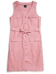 Neu Tommy Hilfiger Adaptives ärmelloses Damen Shirtkleid Magnetknöpfe Neu mit Etikett - Bild 1 von 6