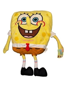 "Pantalones cuadrados Bob Esponja de felpa Nickelodeon Nick Jr 17"" 2010 almohada de dibujos animados" - Imagen 1 de 11