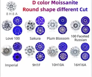 10 Tagli Bianco Colore D VVS1 Forma Tonda Pietra Moissanite Certificato GRA per Anello - Foto 1 di 35