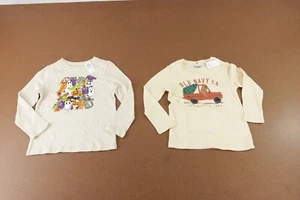 Old Navy Toddler Size 4T Cream Long Sleeve Halloween Holiday Graphic Tees NWT - Picture 1 of 4