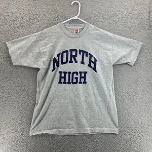Vintage FRUIT OF THE LOOM T-Shirt Herren XL NORTH HIGH Y2K 90s grau kurzarm - Bild 1 von 17