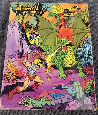 He-Man Masters of the Universe Vintage 1984 Golden 100 Piece Jigsaw Puzzle READ - Image 1 of 4
