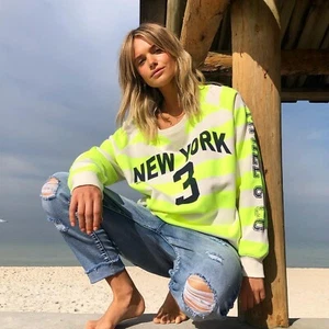 HAMMILL & CO New York 3 Fluro Stripe Sweater Size Large - Picture 1 of 4