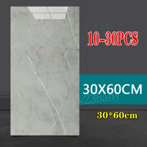 30Pcs Self Adhesive Grey Marble PVC Cladding Wall Panels for Kitchen Bathroom UK - Picture 1 of 21