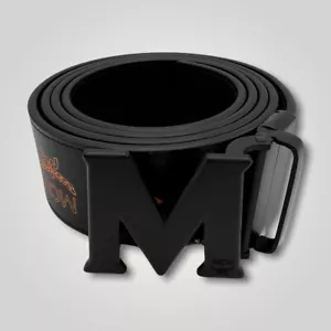 Cinturón reversible de cuero negro y negro MCM para hombre apto para todas las tallas - Imagen 1 de 3