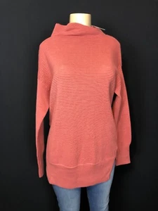 Ella Moss Ramona Faded Rose Mock Neck Sweatshirt Juniors Size L Casual Knit Tops - Picture 1 of 12